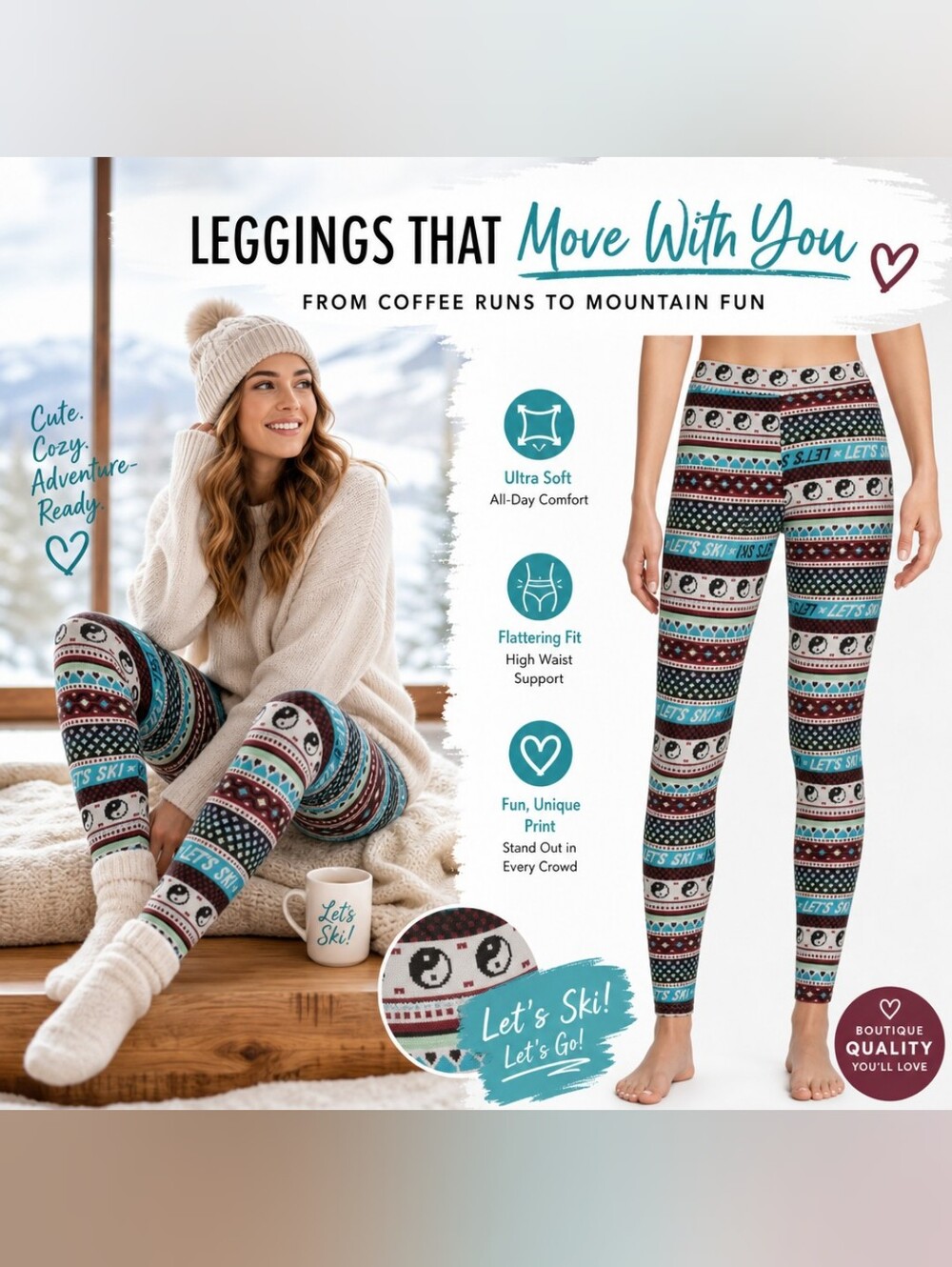 No Boundaries Sueded Multicolor Fair Isle Leggings